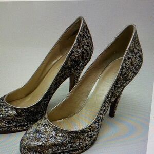 Nine West Glittering Gold and Silver Heels